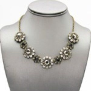 Silver w/Rhinestone Floral Necklace